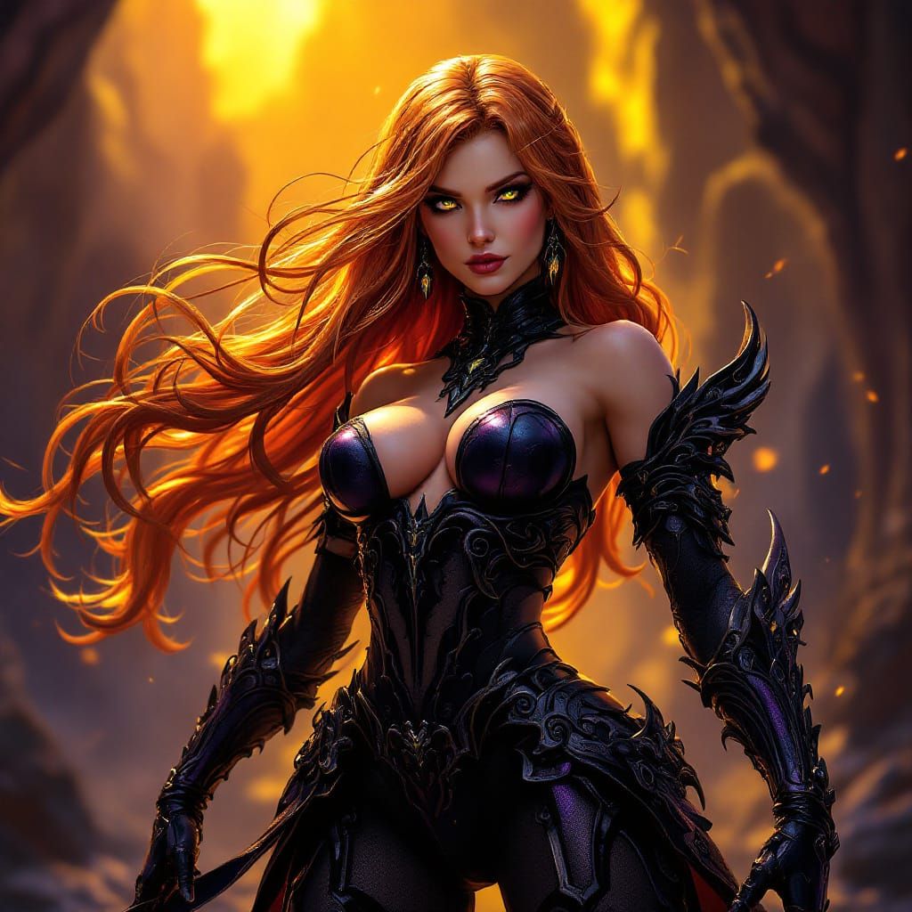 Kim Possible in Dark Fantasy Armor, 8K Art
