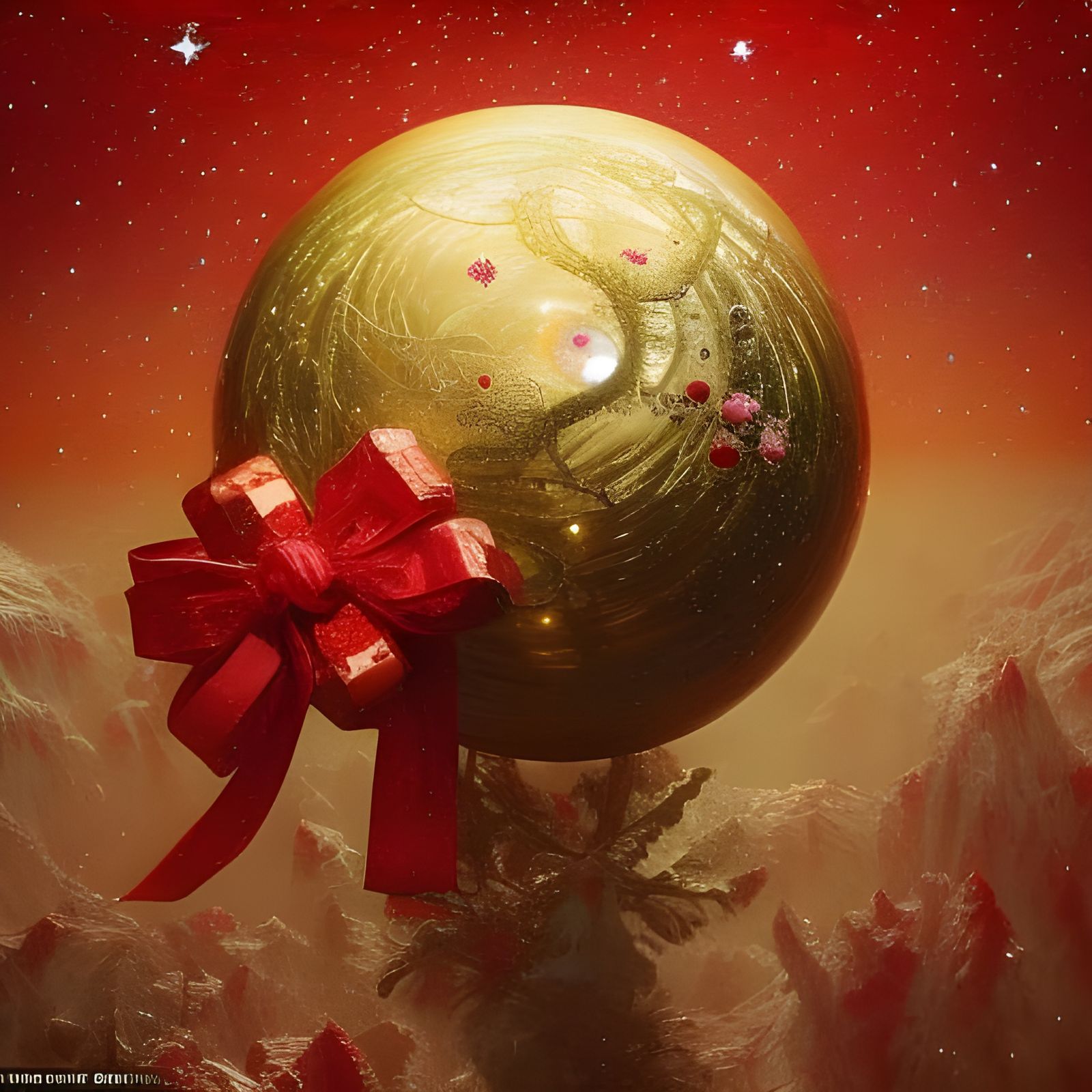 Majestic Christmas Gift Box with Saturn Rings