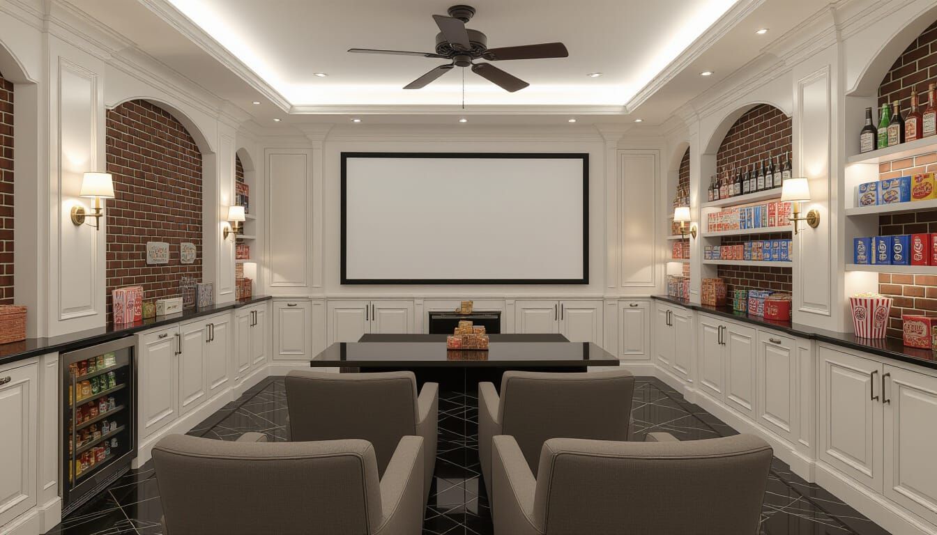 Opulent Victorian Movie Room with Secret Door