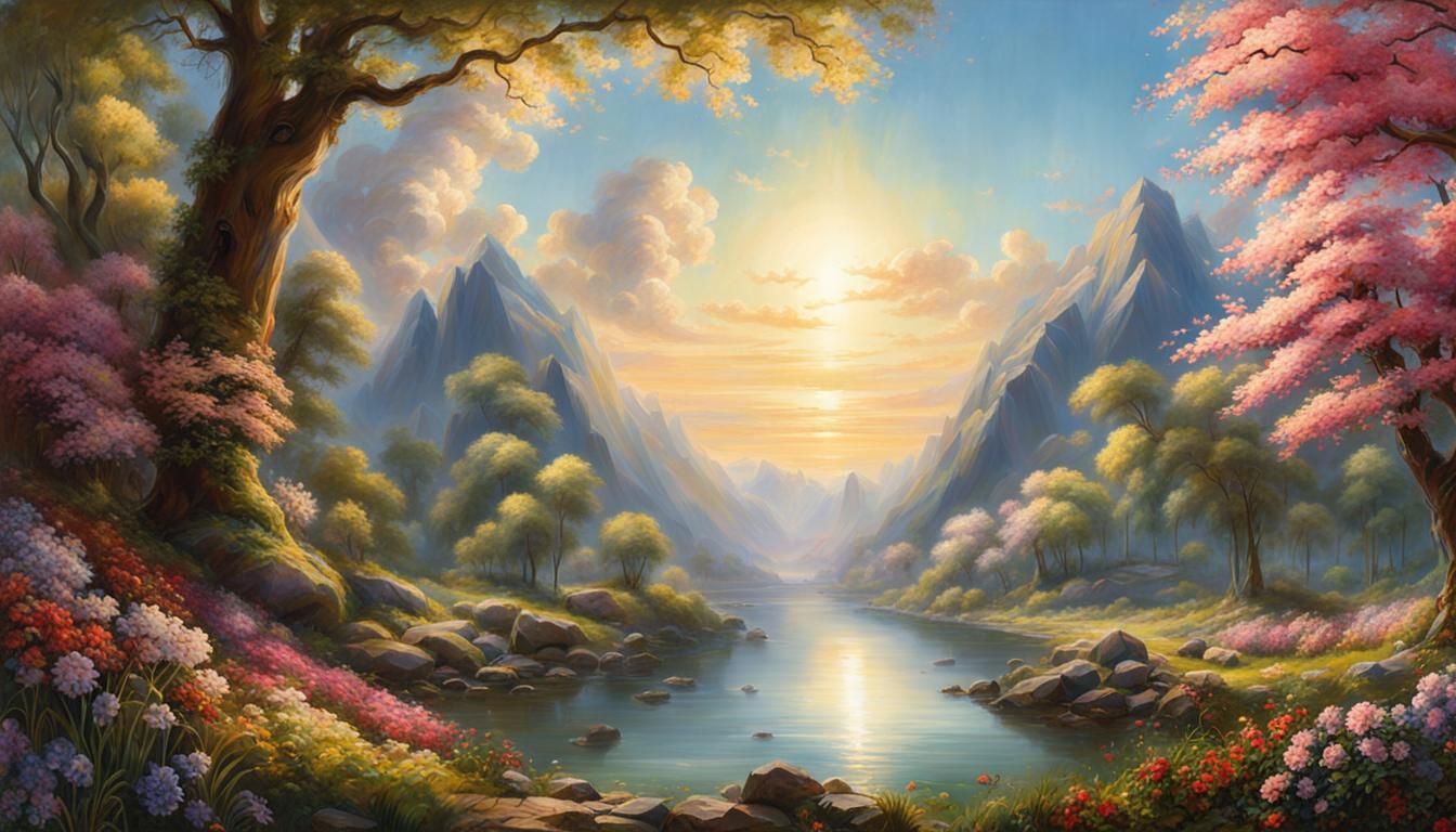 Spring Landscape Generated From Real-World Data