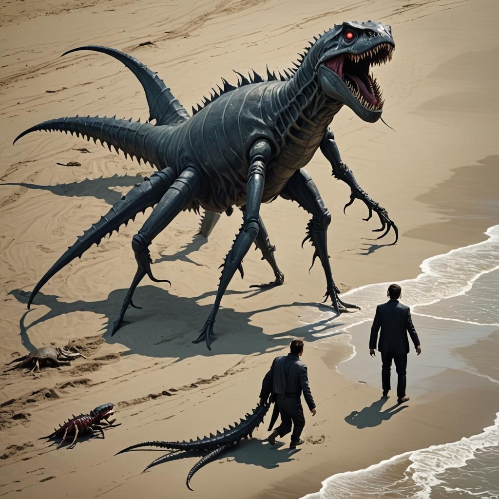 Eldritch Sea Monster Spider on the Shoreline