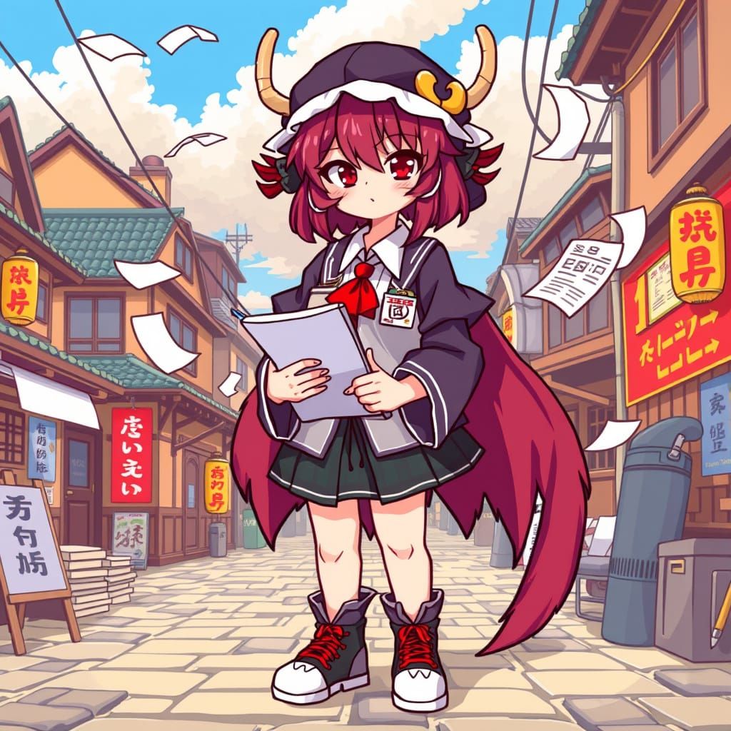Nostalgic Pixel Art Tengu Journalist