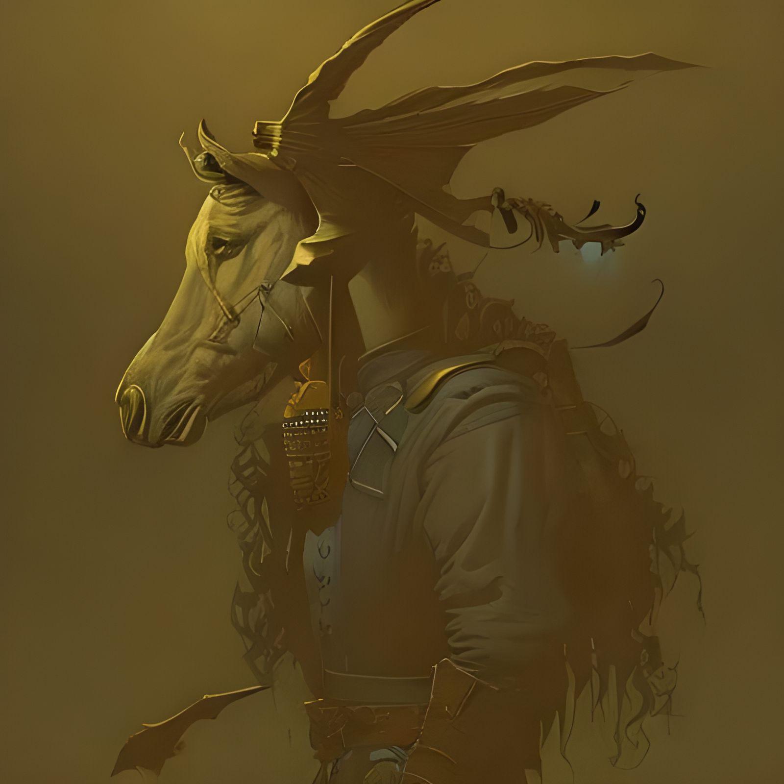 Lonely Cowboy Portrait in Dark Fantasy Style