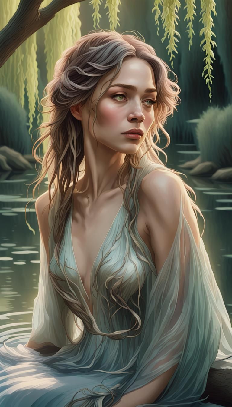 Ethereal Woman by Pond, Detailed Digital Portrait