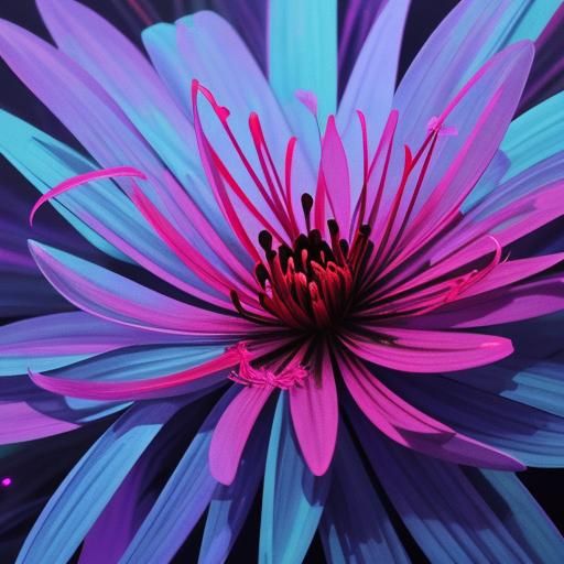 Glowing Spider Lilies in Street Art Style