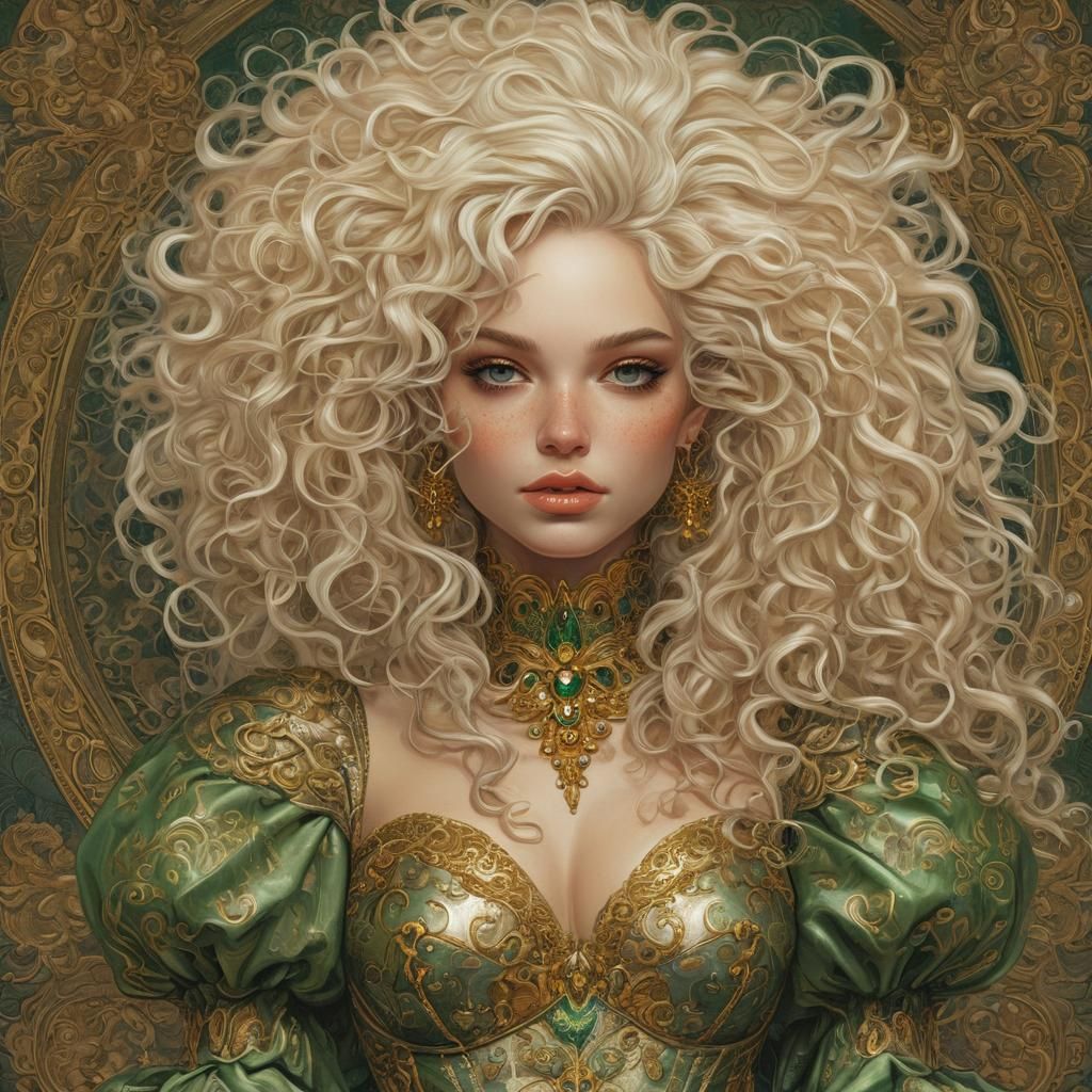 Fantasy Woman with Blonde Hair in Digital Illustration