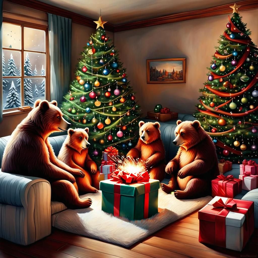 Baby Bear's Gift Opening Frenzy