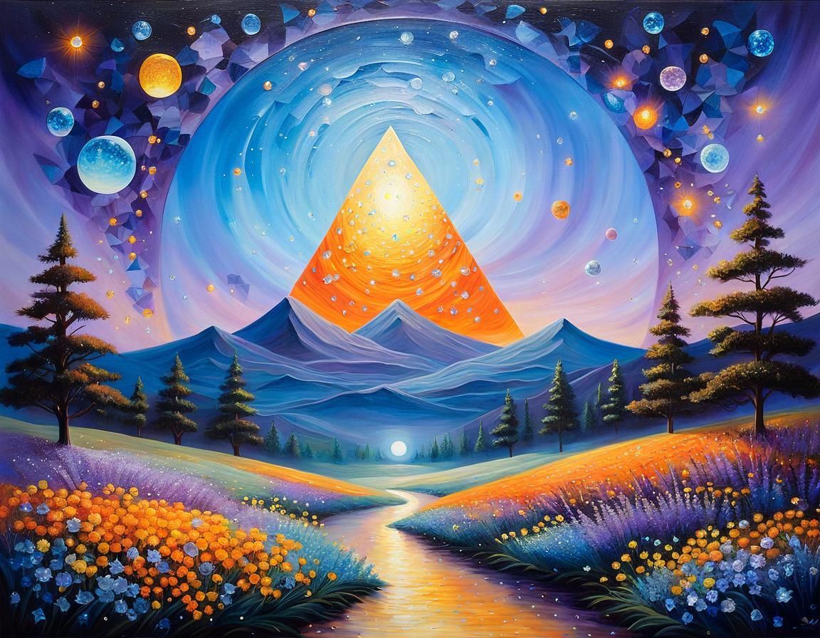 Surreal Dreamscape: Impasto Painting with Magical Portal