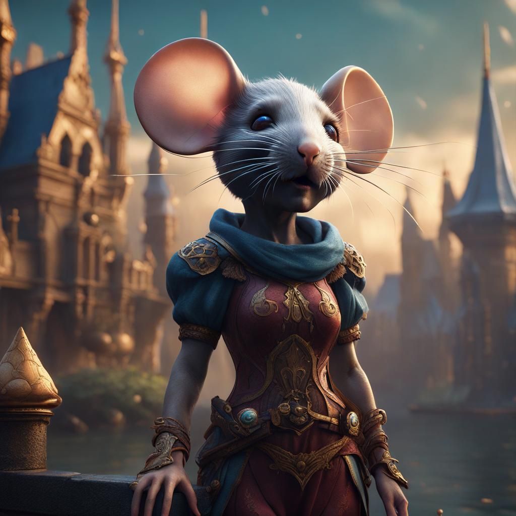 Detailed Mouse Girl Fantasy Concept Art