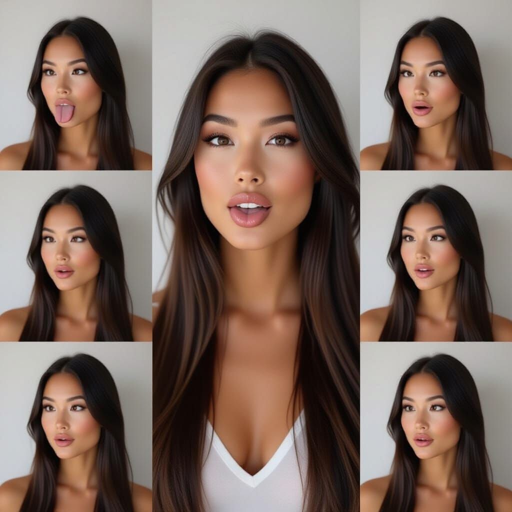 Expressive Portrait Collage with Natural Lighting