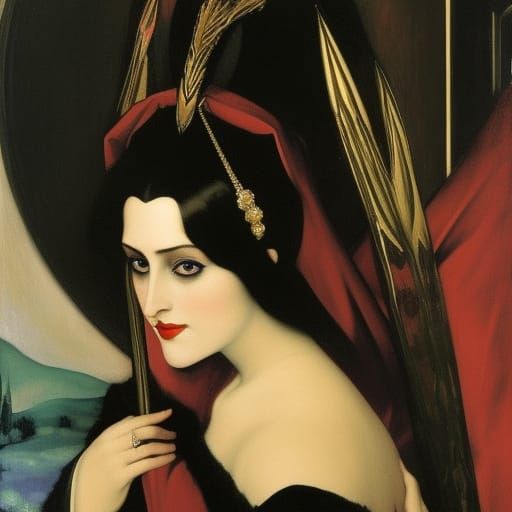 Vampire Lord in Coffin, Evocative Portrait