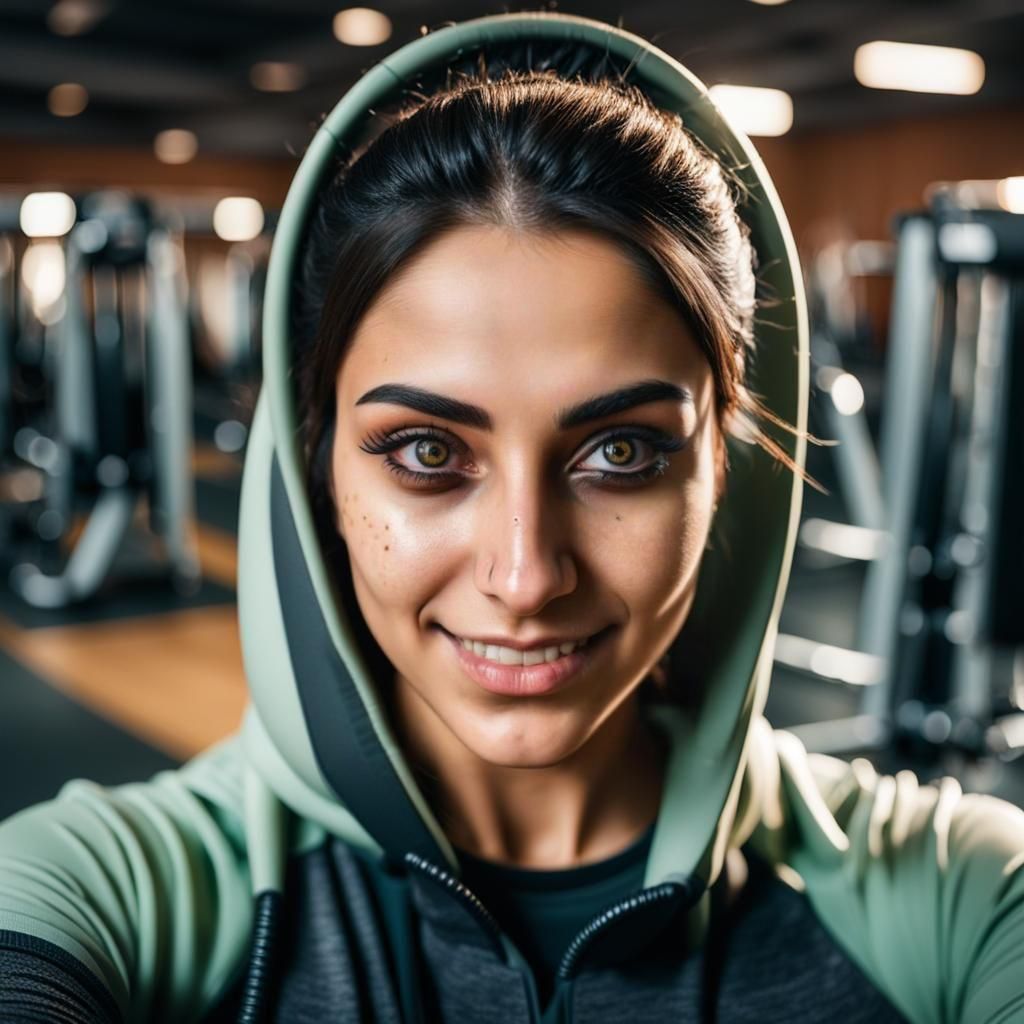 Iranian Girl's Gym Photo for Instagram