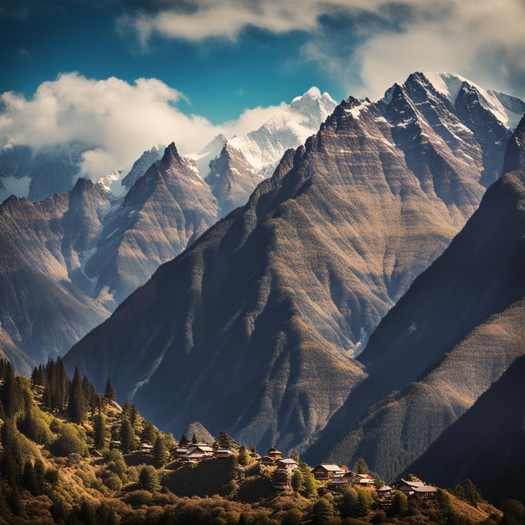 Realistic Minecraft World Mountain Scene Photography