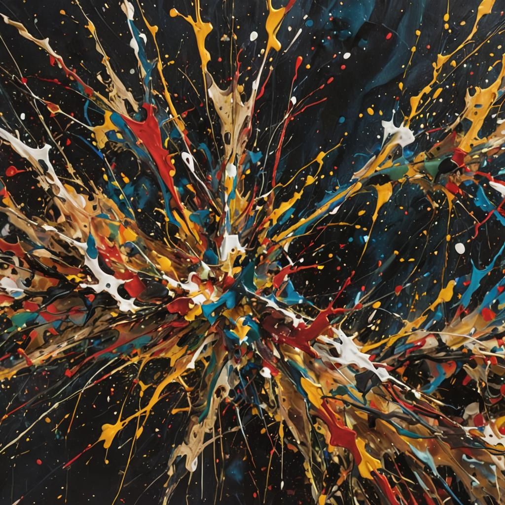Abstract Expressionism: Dynamic Splattered Paint in Vibrant ...