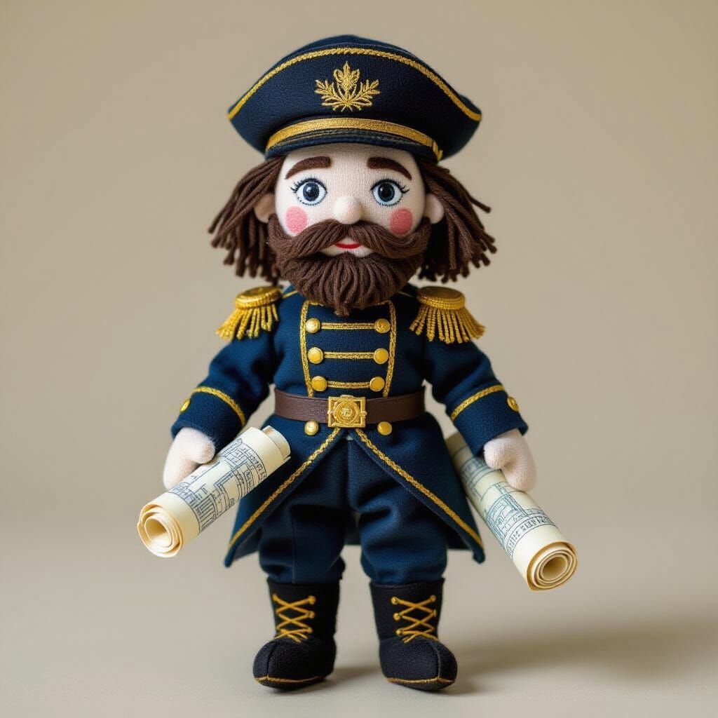 Captain Nemo Doll in Whimsical Plush Toy Style