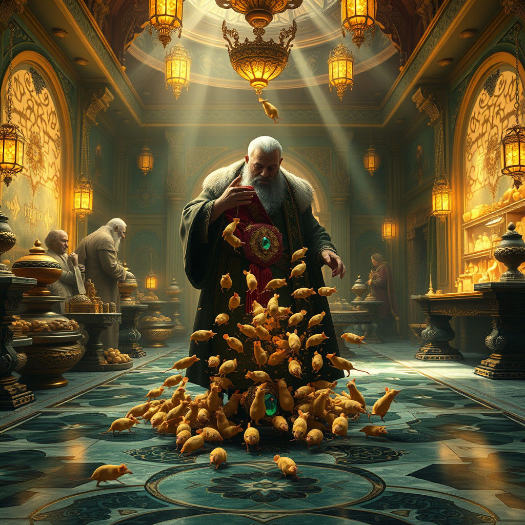 Merchant's Golden Mice in Fantasy Concept Art