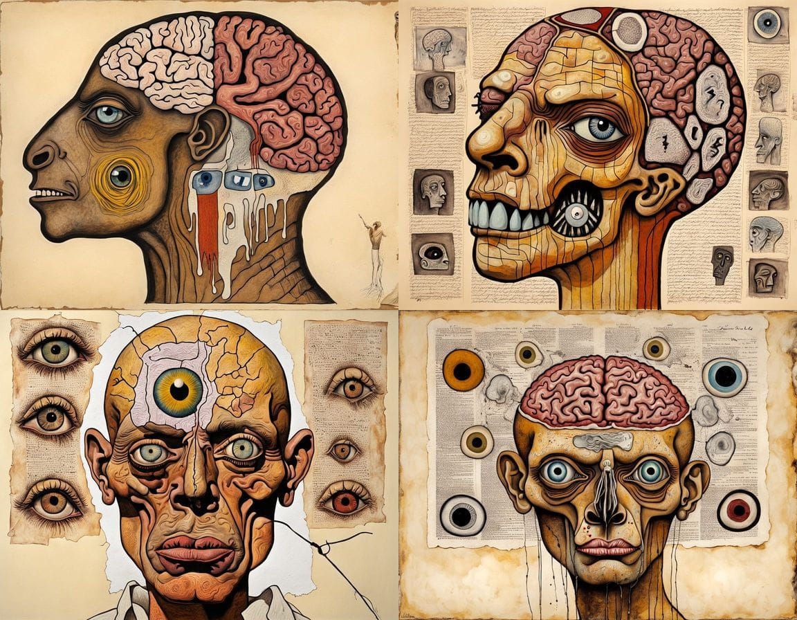 Surreal Horror Camel Hybrid in Mixed Media