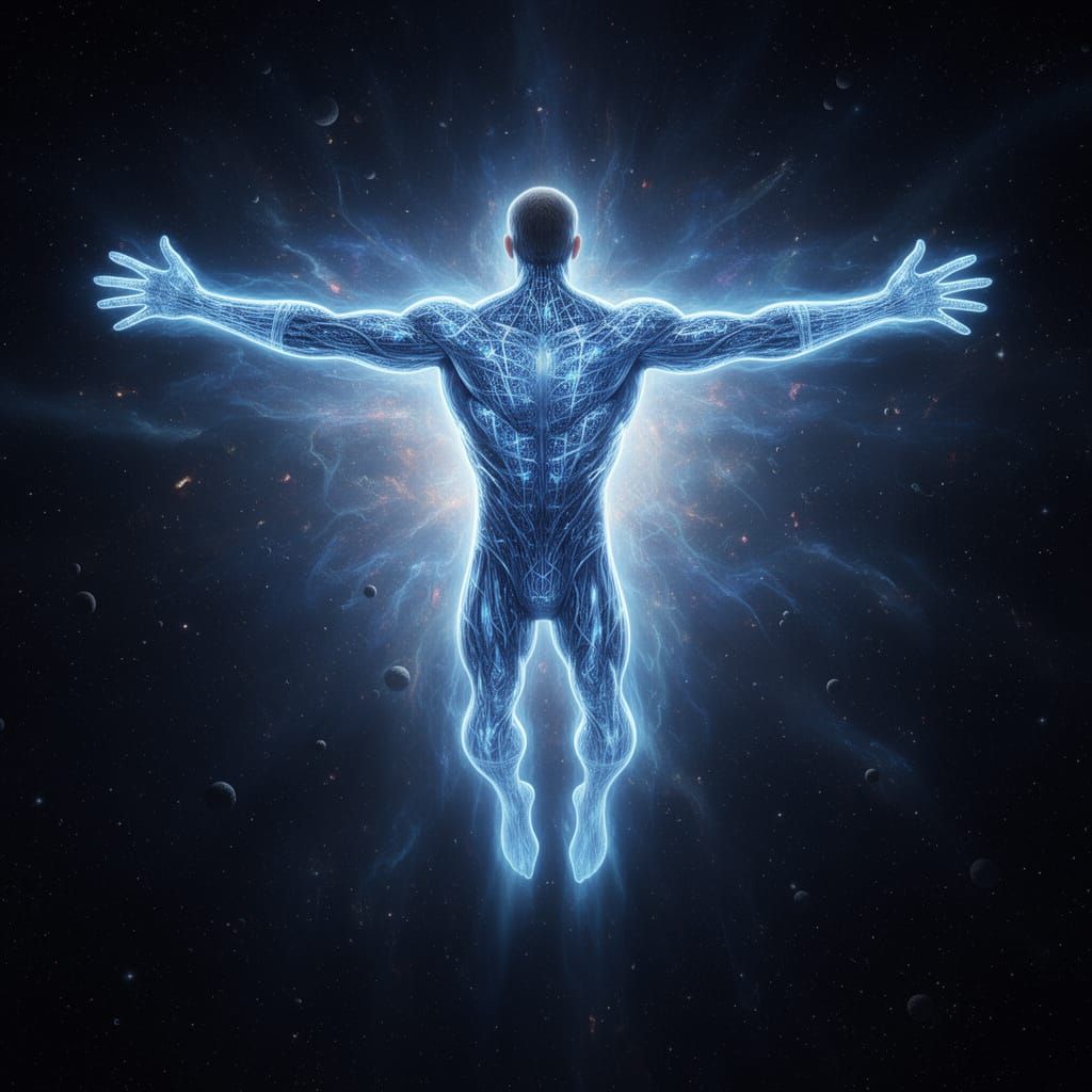 Mr. Fantastic Floating Ethereally in Space, Hyperrealistic