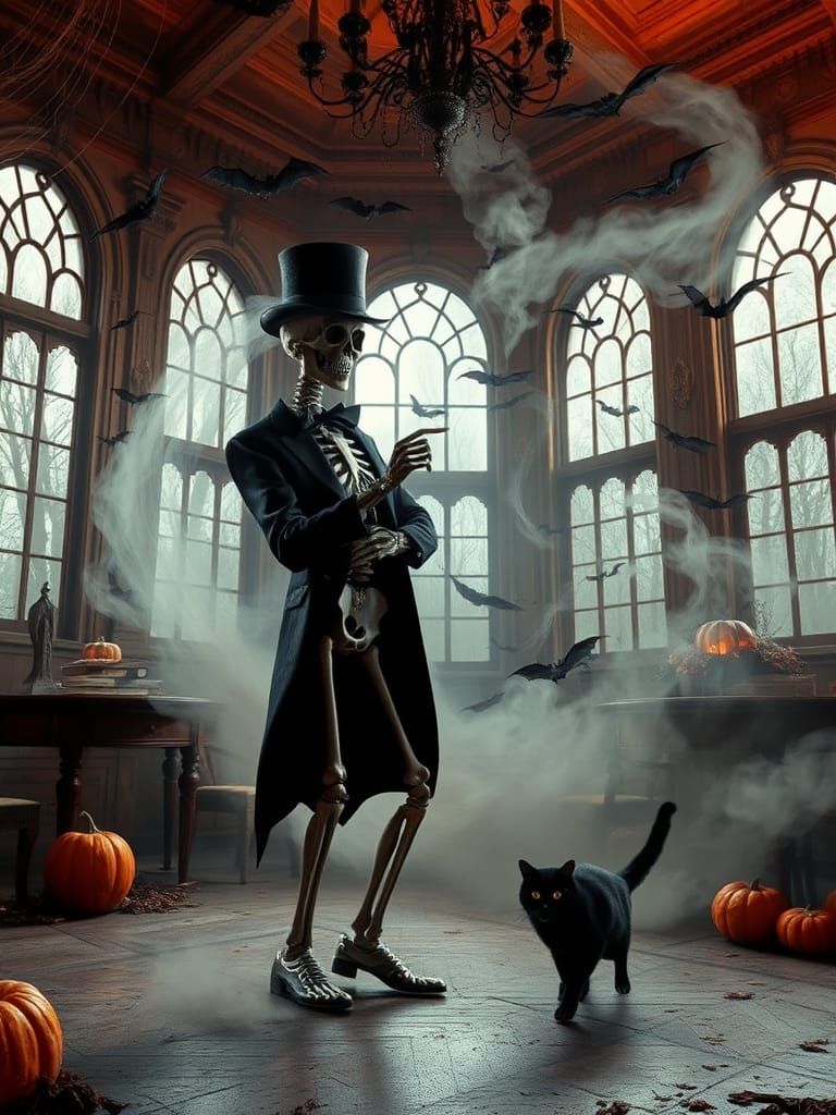 Halloween, Dapper Skeleton at the Manor