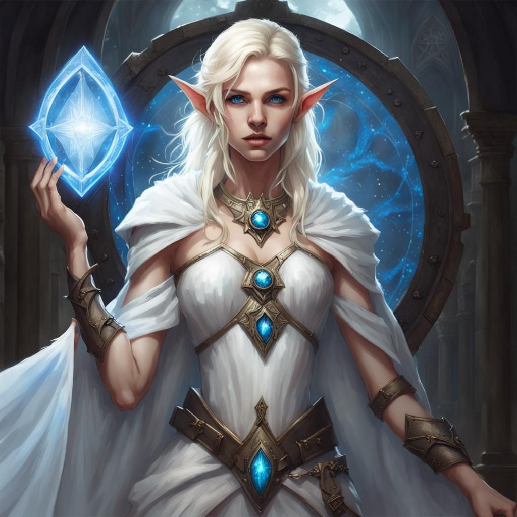 Dark Fantasy Elf with Magic Shield