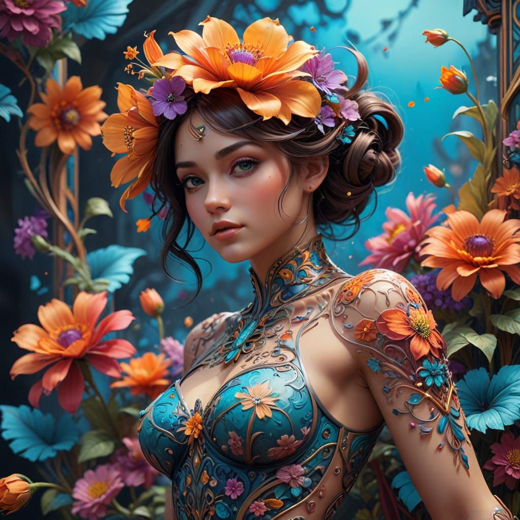 Surreal Floral Bloom in Stunning Hyper-Realistic Style