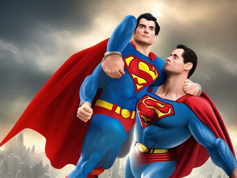 Superman Ice Vision Attack: Hyperrealistic Digital Painting