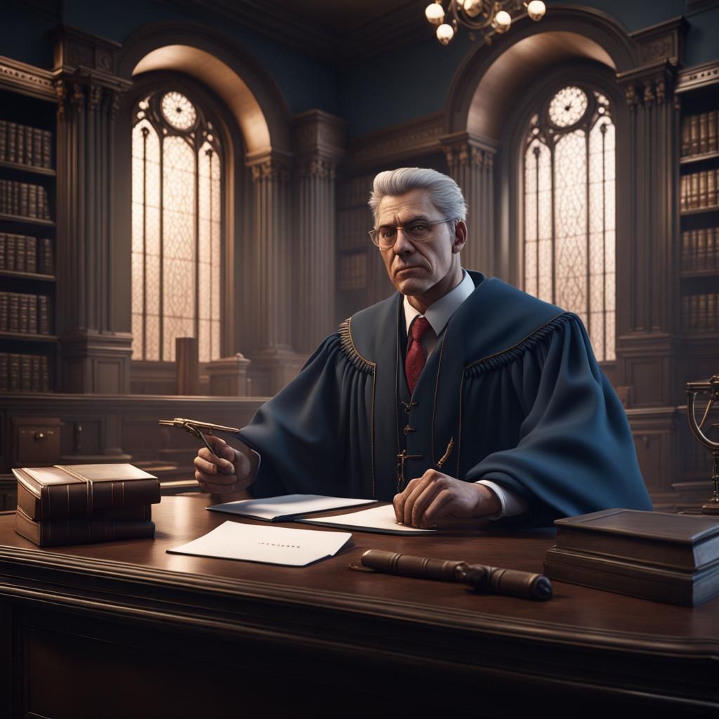 Detailed Matte Painting of a Lawyer