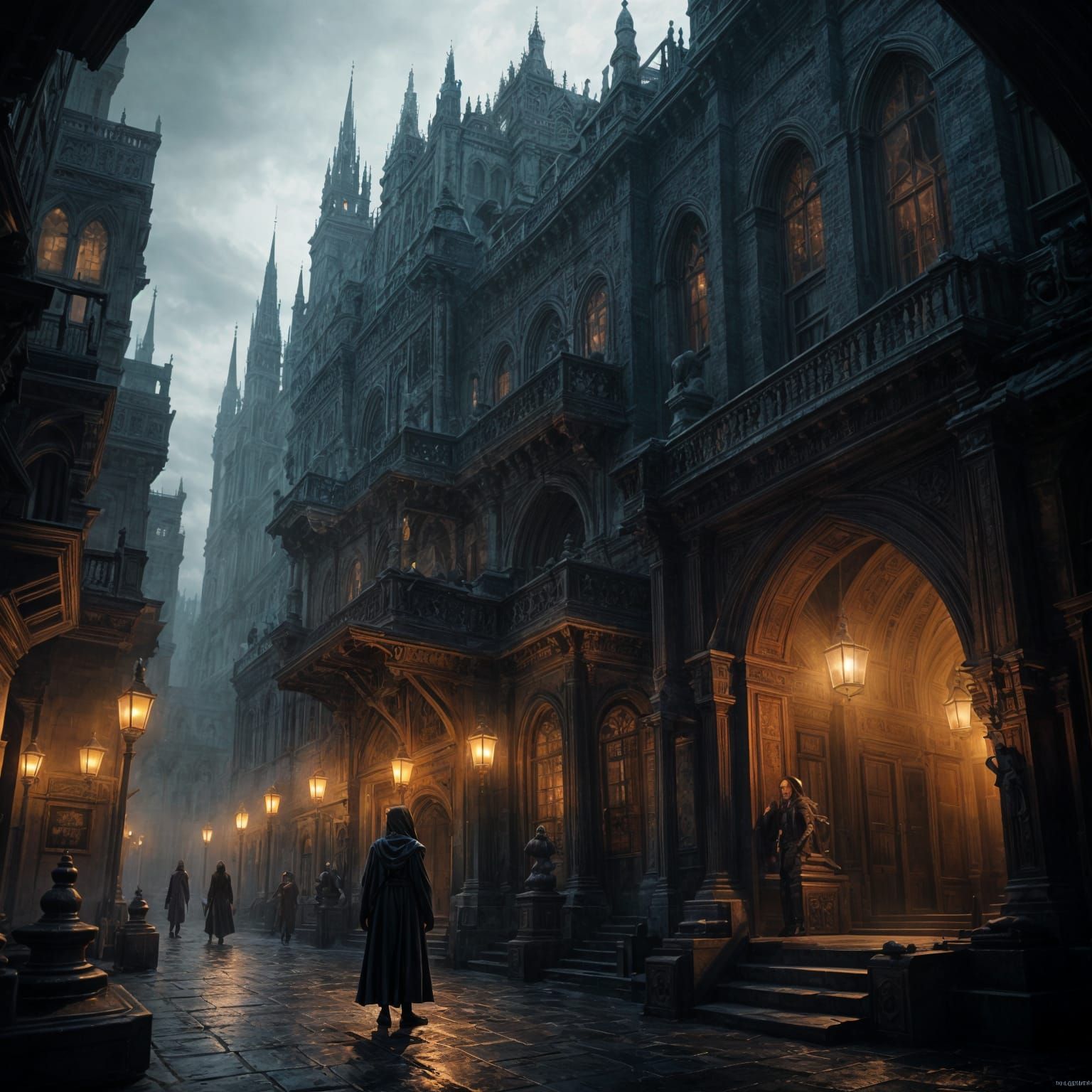 Ethereal Shadow Assassin Unveils Dark Gothic Cityscape