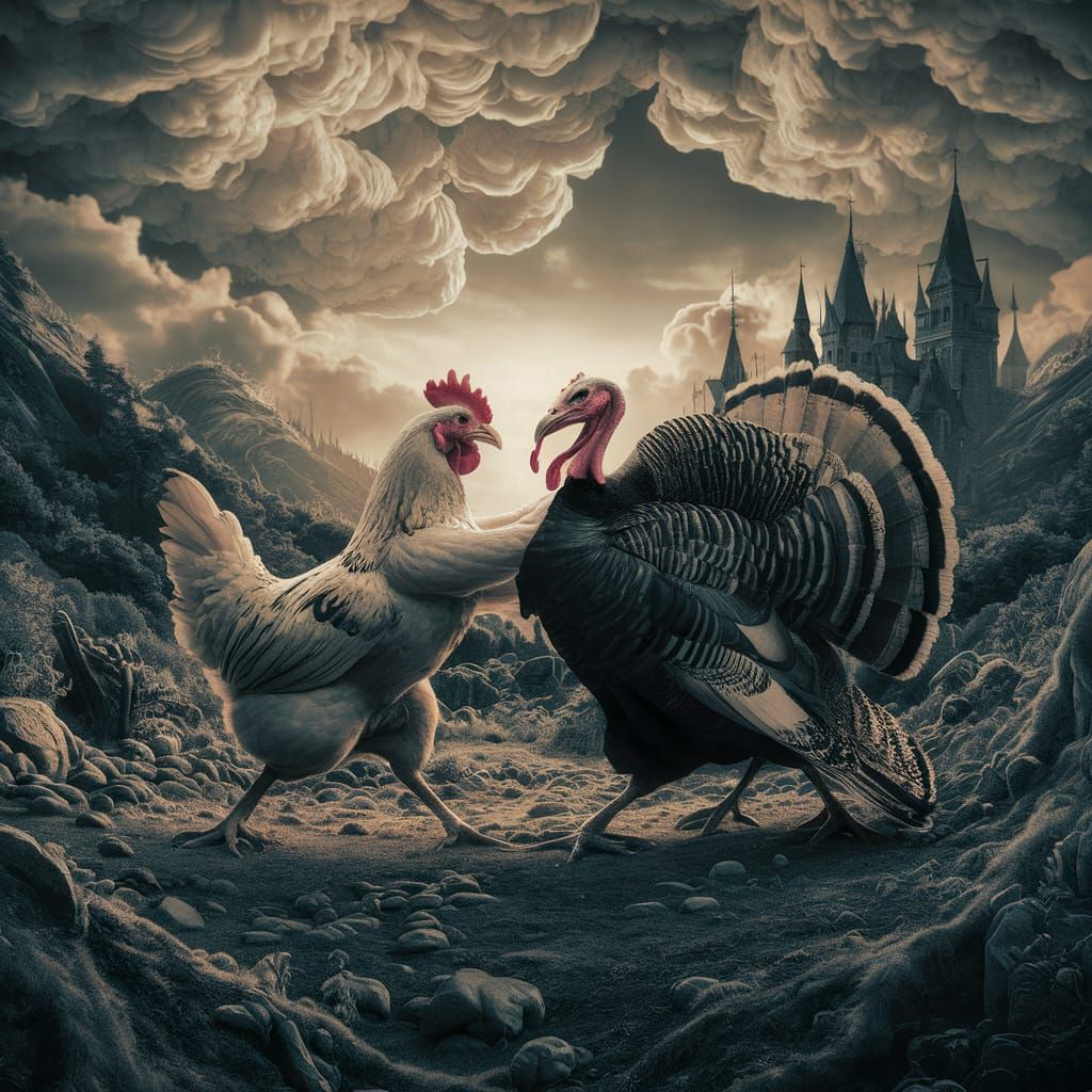 Epic Battle between Chicken and Turkey in a Breathtaking Lan...