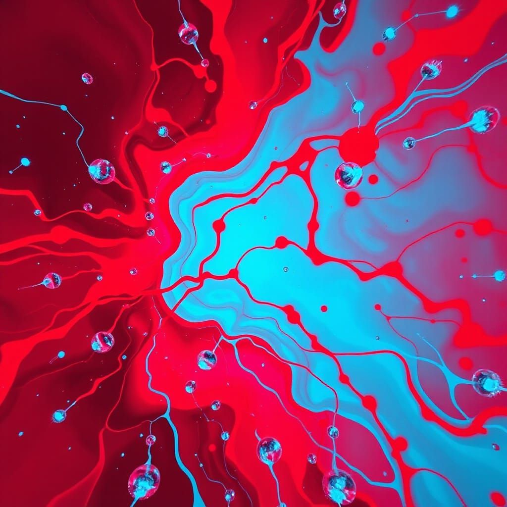 Abstract Cyan and Scarlet Infinity Design