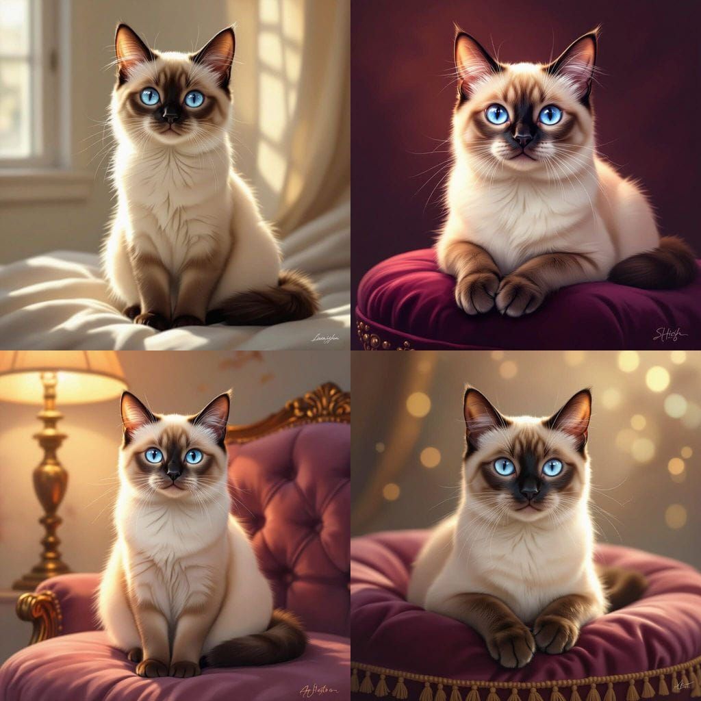 Flame Point Siamese Cat Portrait