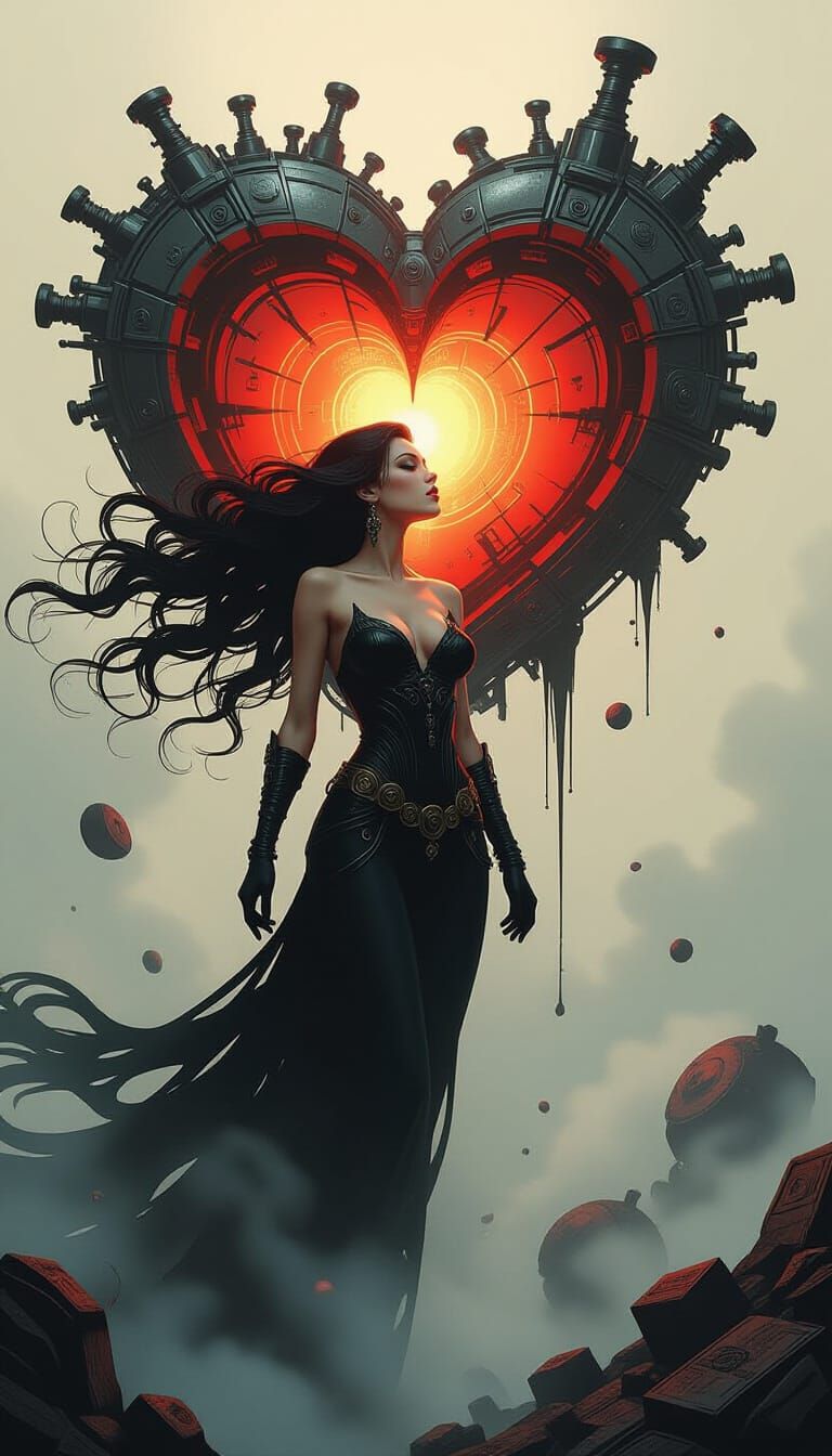 Druuna in Cosmic Void, Sensual Surreal Sci-Fi Art