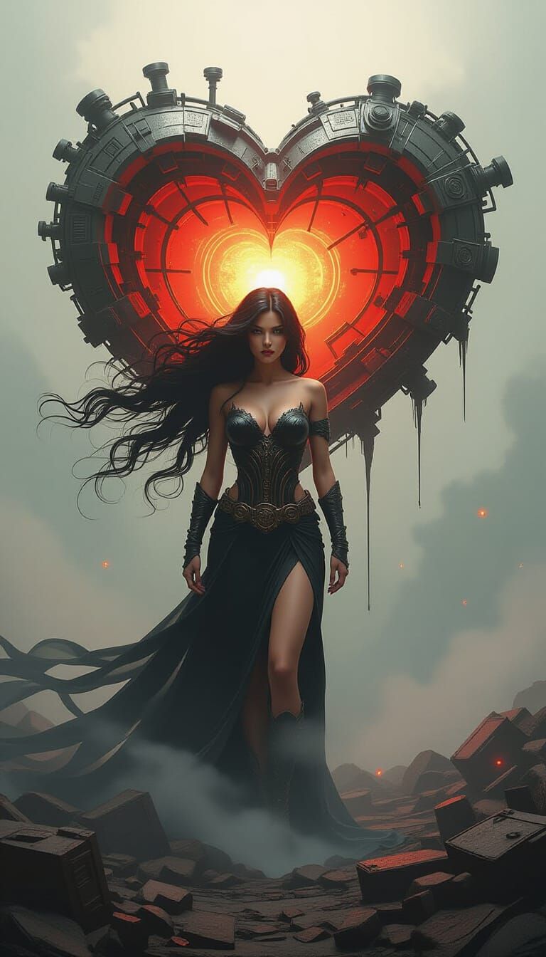 Druuna in Cosmic Void, Sensual Surreal Sci-Fi Art