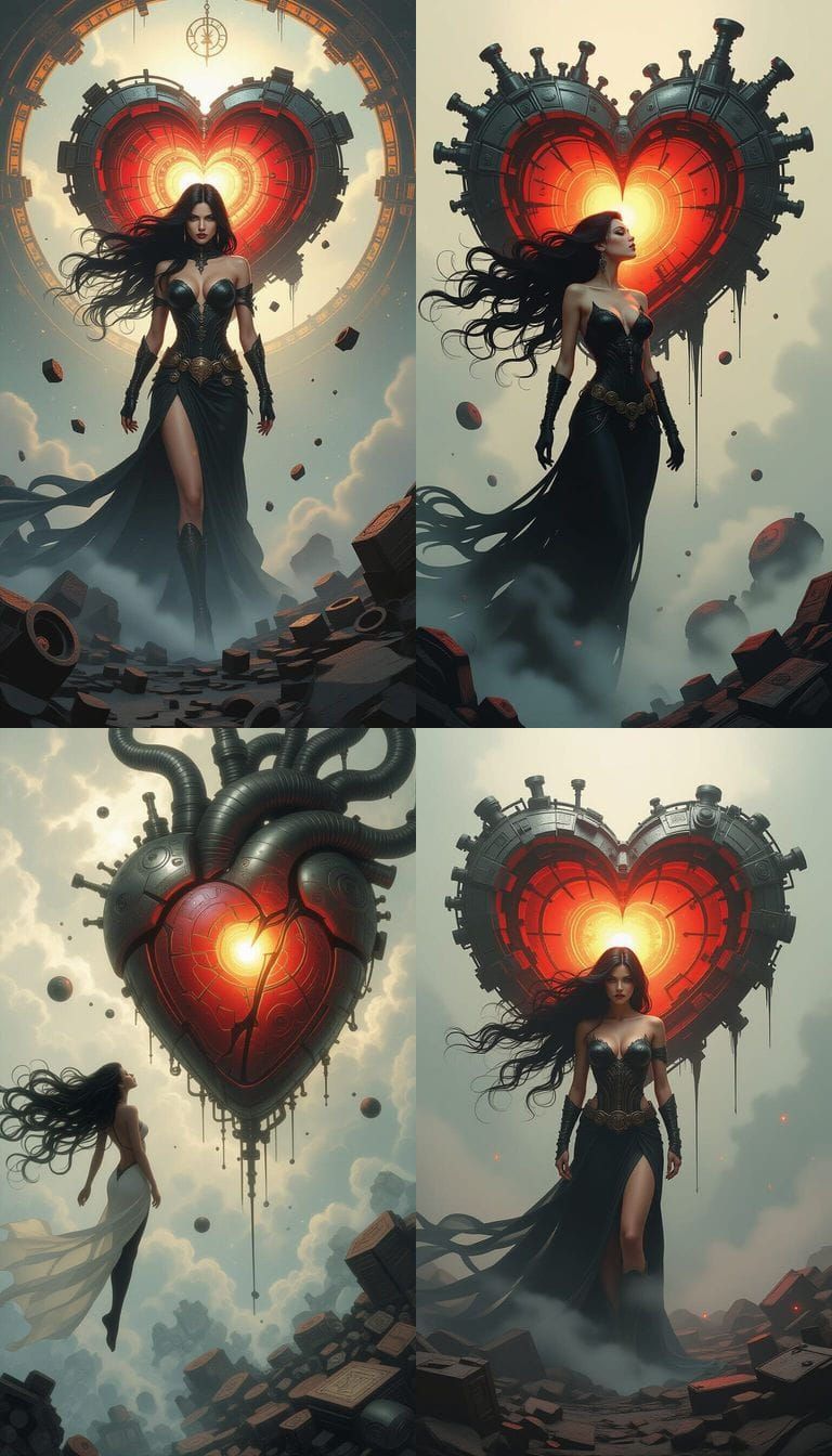 Druuna in Cosmic Void with Biomechanical Heart