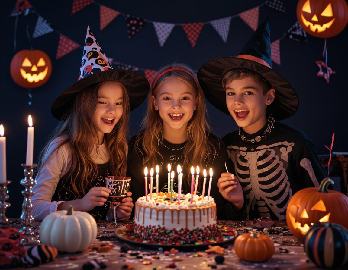 Spooky Birthday Party Scene