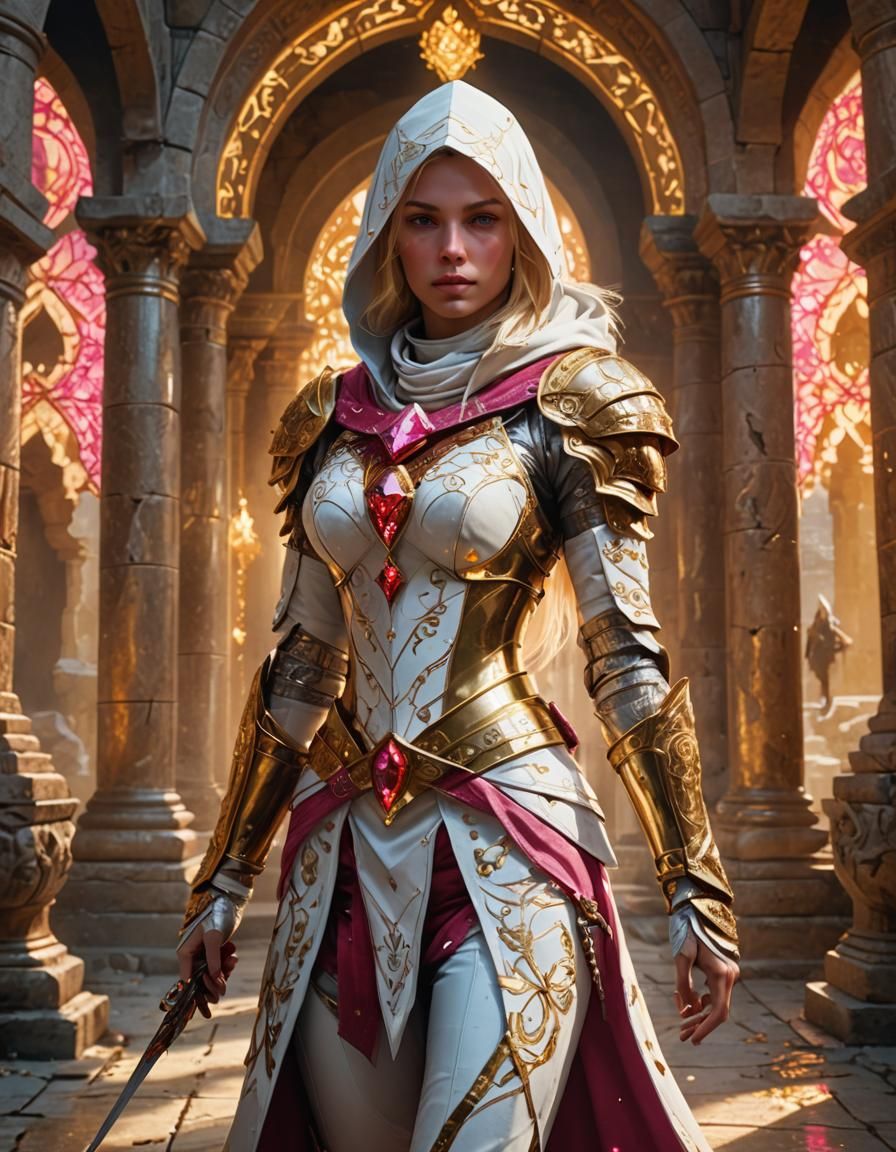 Fantasy Assassin in Baroque-Inspired Digital Art