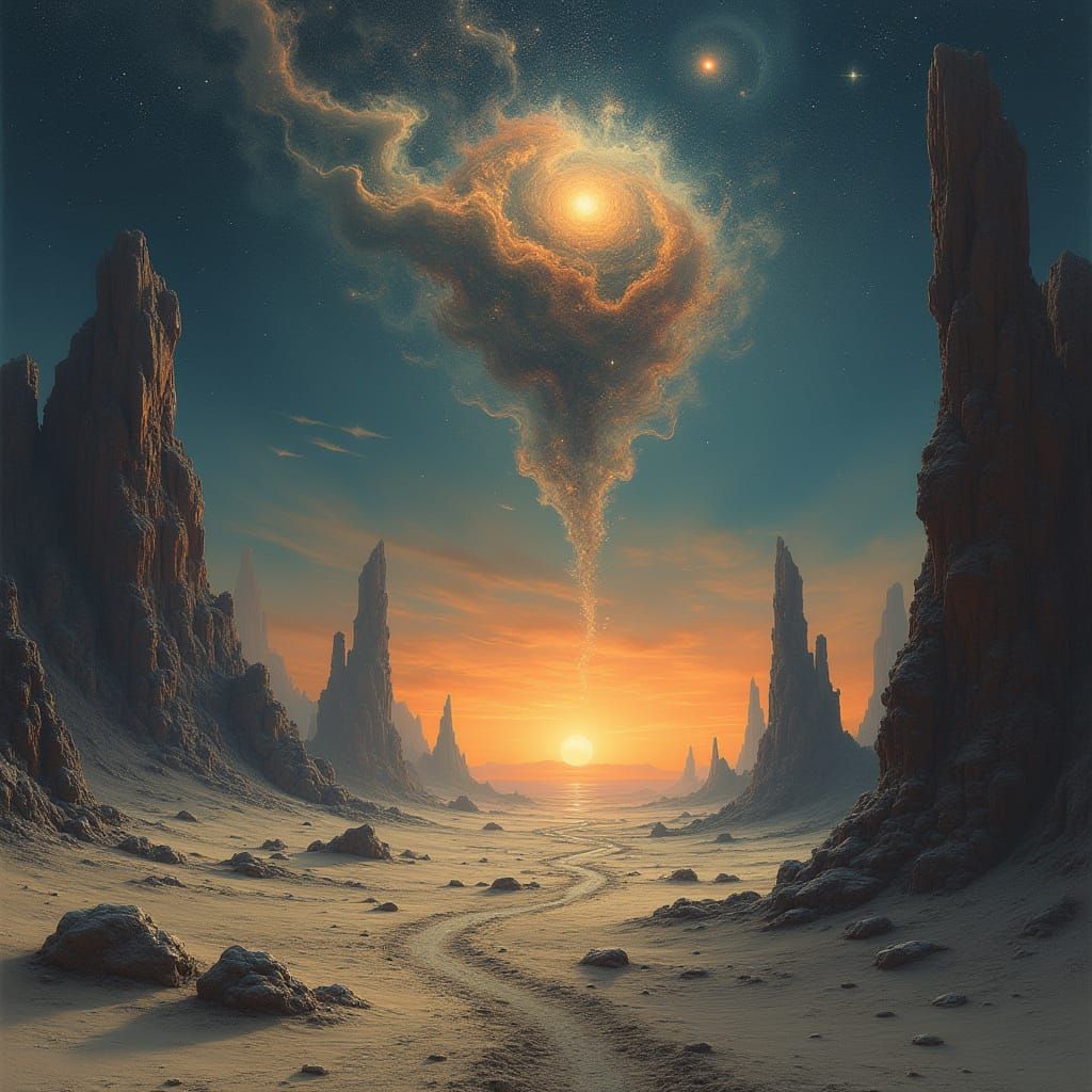 Celestial Being Descends Into Alien Desert