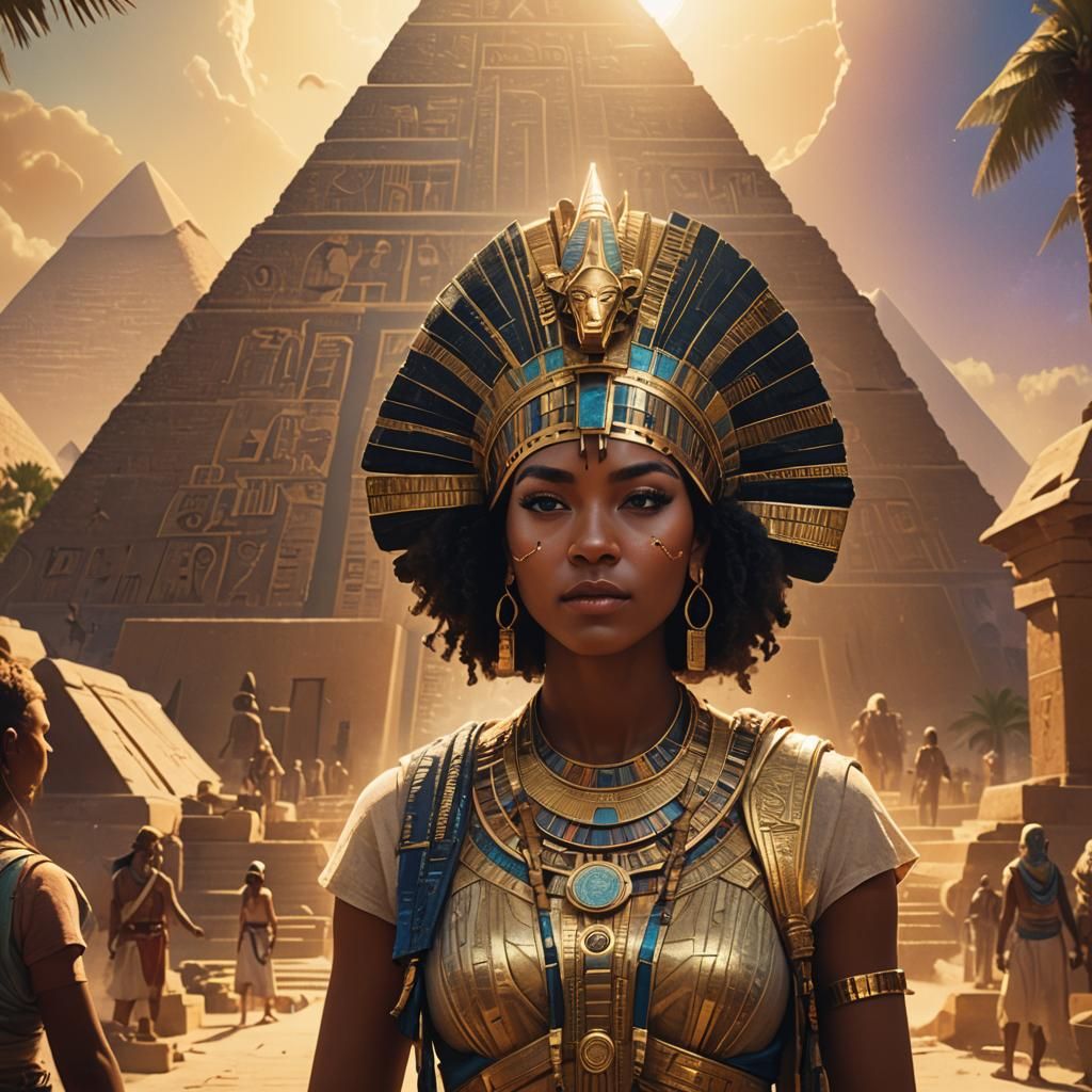 Afrofuturist Woman in Headdress Key Art
