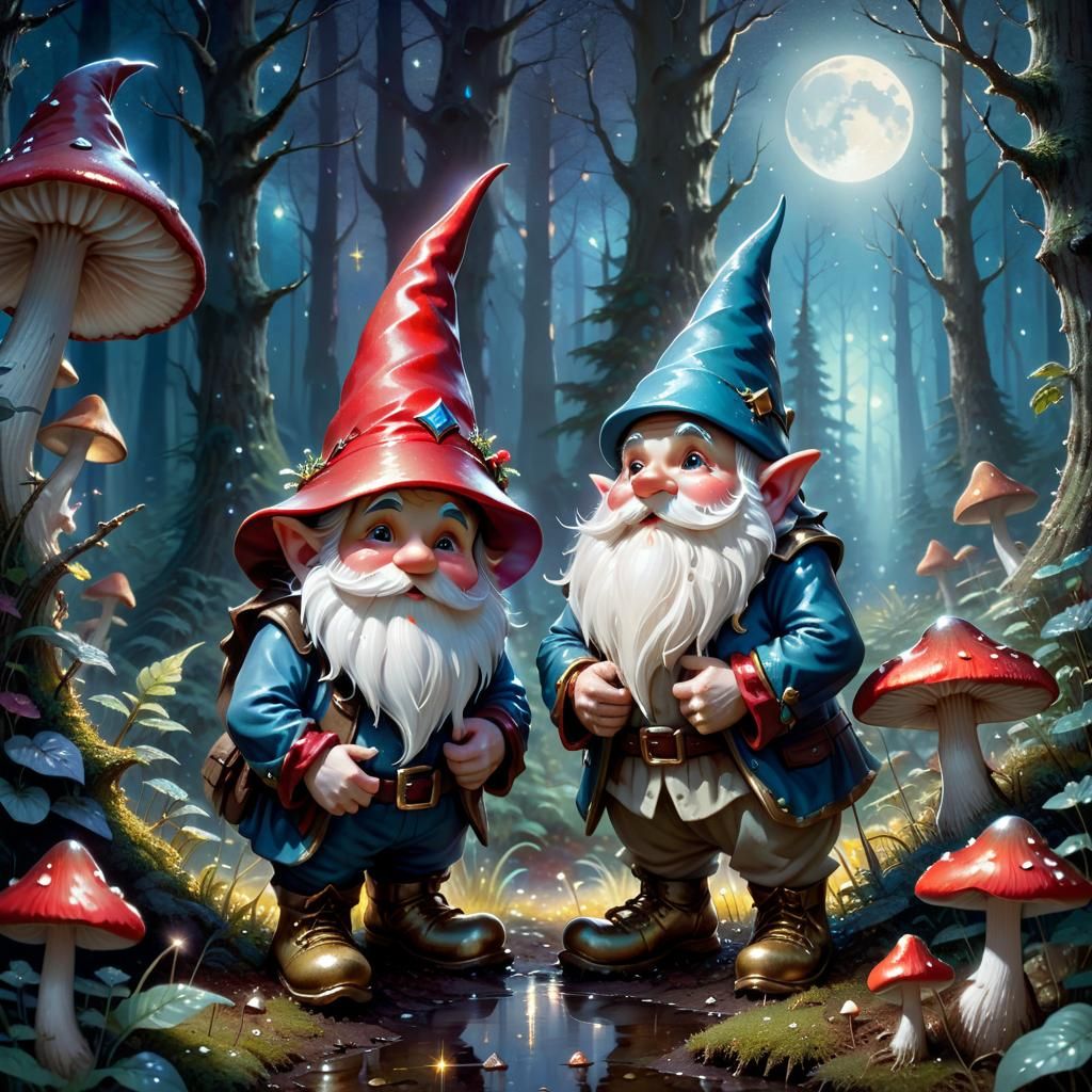 Gnomid in Enchanting Forest as Magical Realism