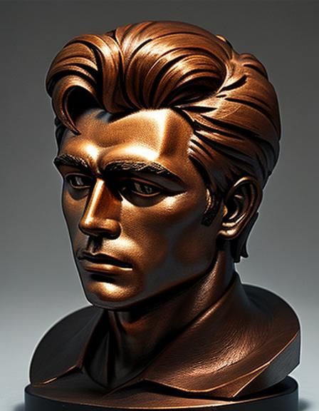 Copper Carving of Young James Dean