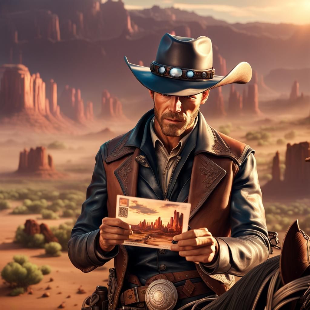 Cowboy Receives Postcard from the Future