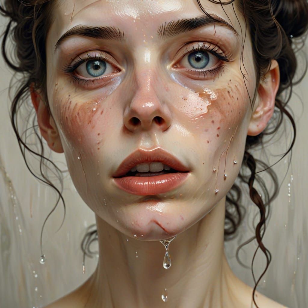 Tears fell from her eyes like waterfalls!