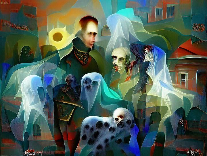 Undead Ghost Amalgamation in Tachisme Style