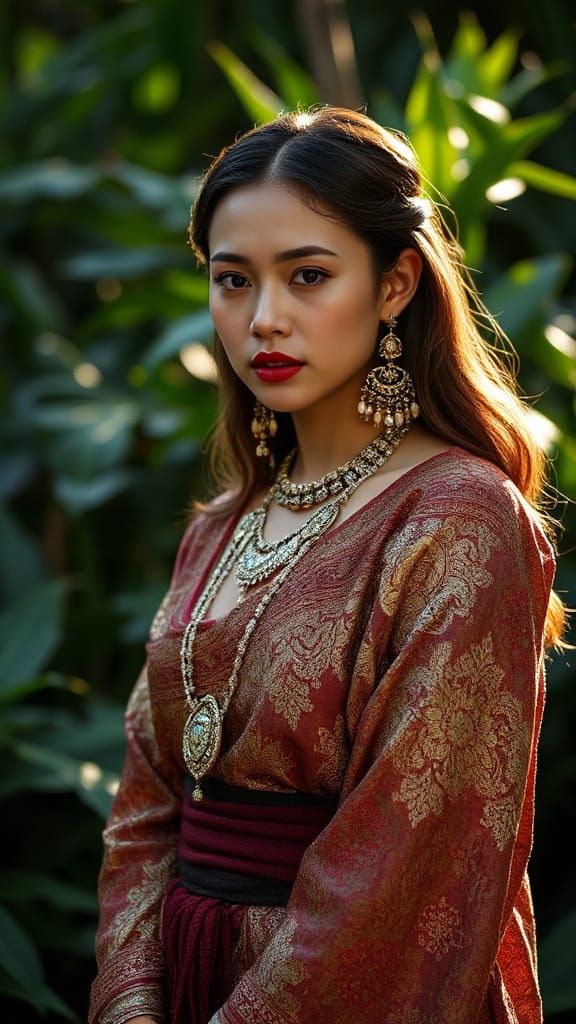 Yae Miko in Balinese Dress, Photorealistic Style