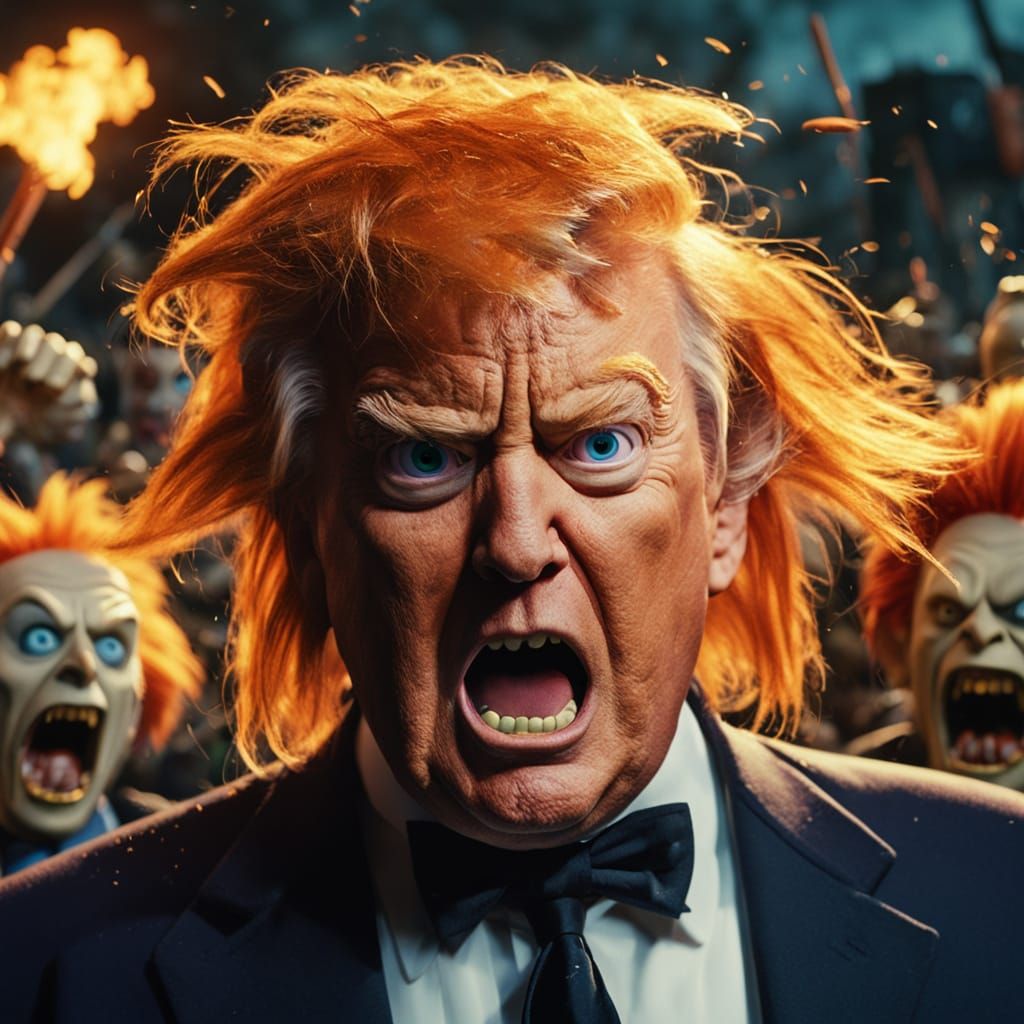 Enraged Oompa-Loompa in Tim Burton Style