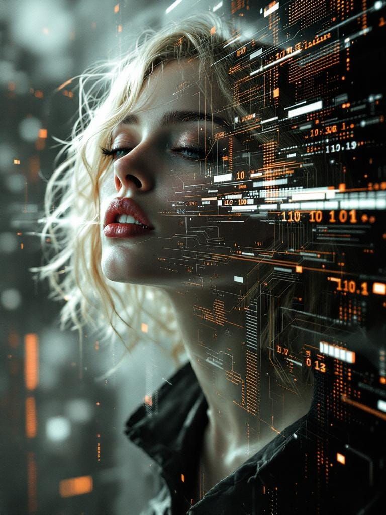 Glitch Art Fusion: Digital Artifacts and Reality