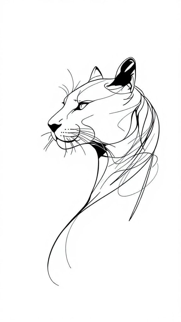 Elegant Female Panther in Profile