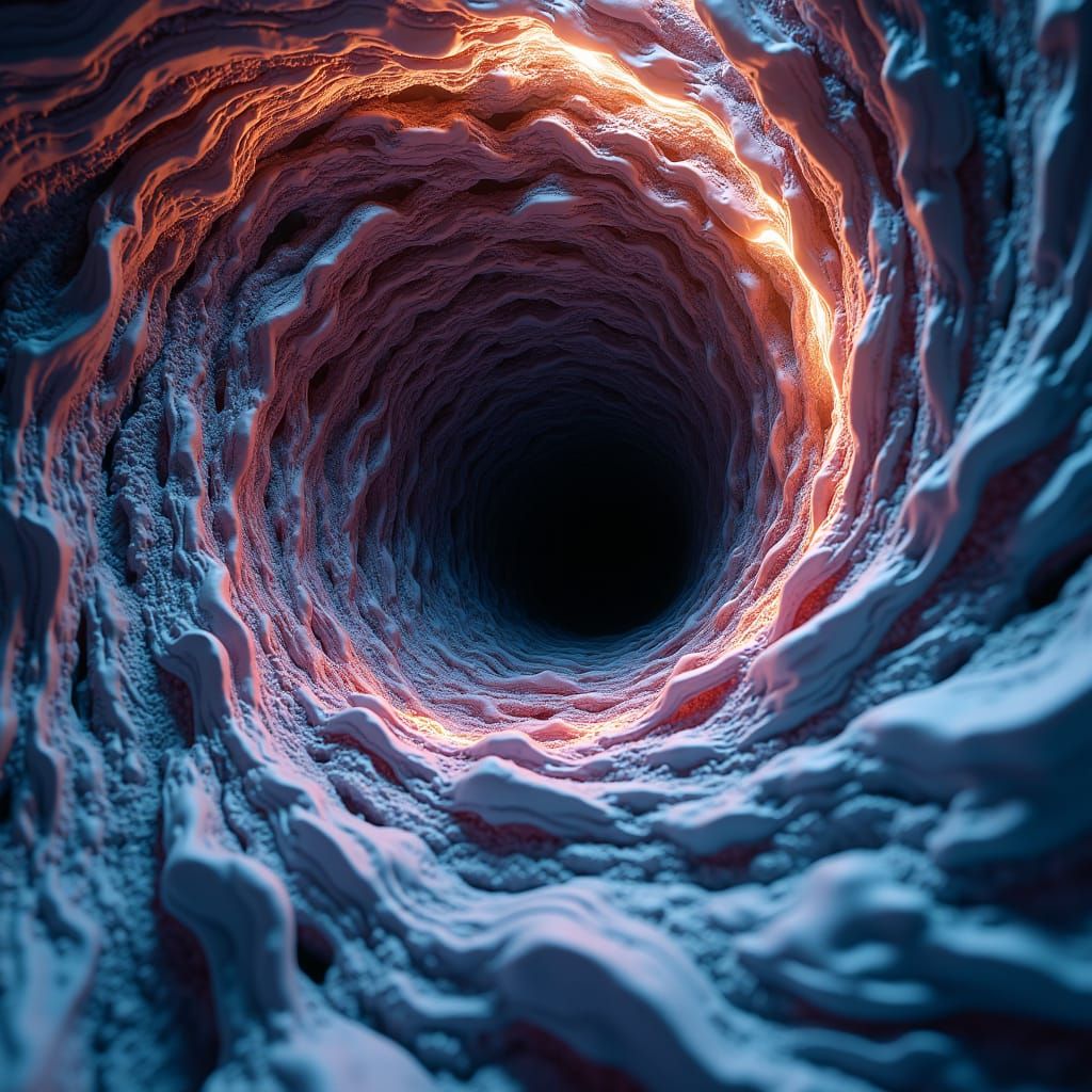 Mesmerizing Black Hole: Space as Iridescent Liquid