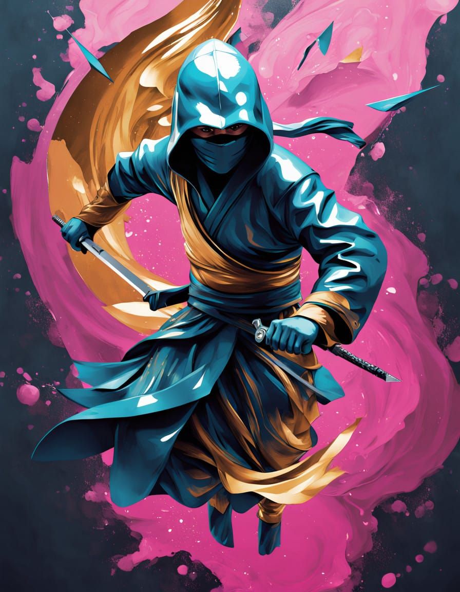 Ethereal Ninja in Neon Haze
