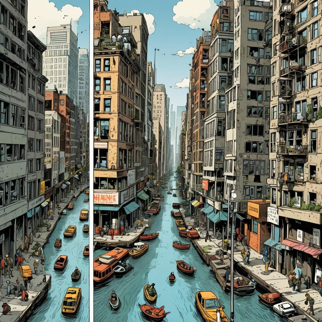 Satirical 3-Panel Comic on Urban Flooding